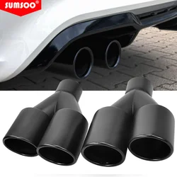 Tubo escape doble Sumsoo acero inoxidable negro doble pared