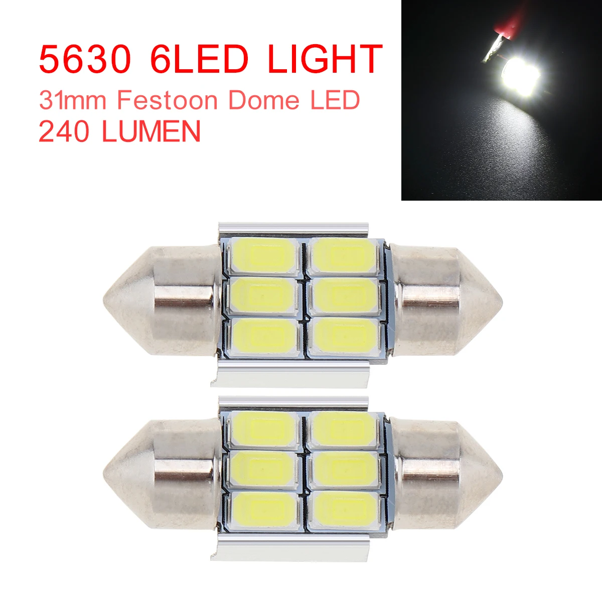 Bombillas LED SMD blancas para interior coche – Luz lectura 12V