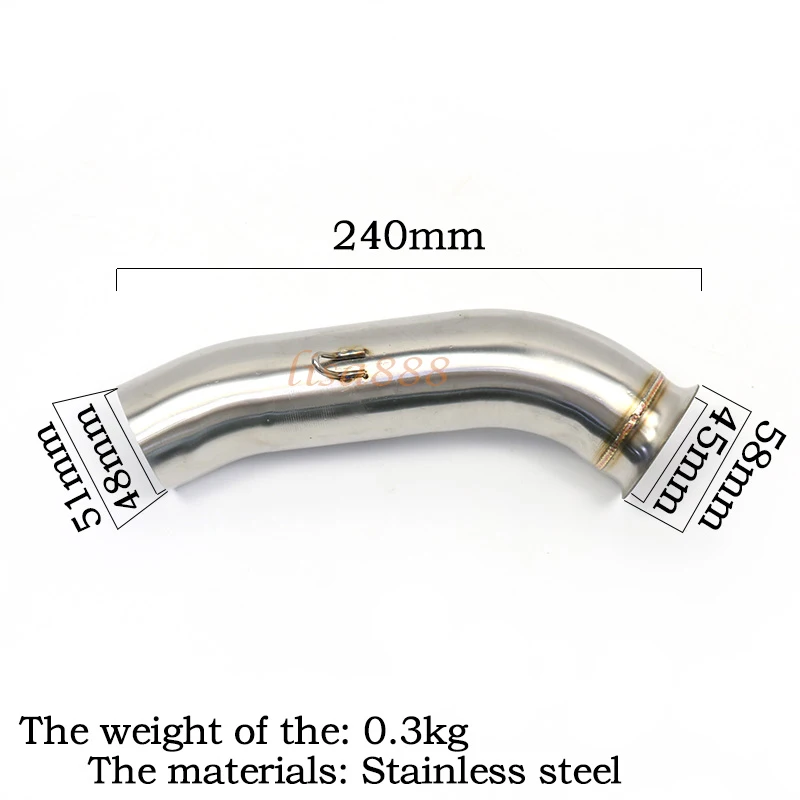Tubo intermediario de escape inoxidable KTM Duke 125-390 y RC 2017-2021 - imagen 5