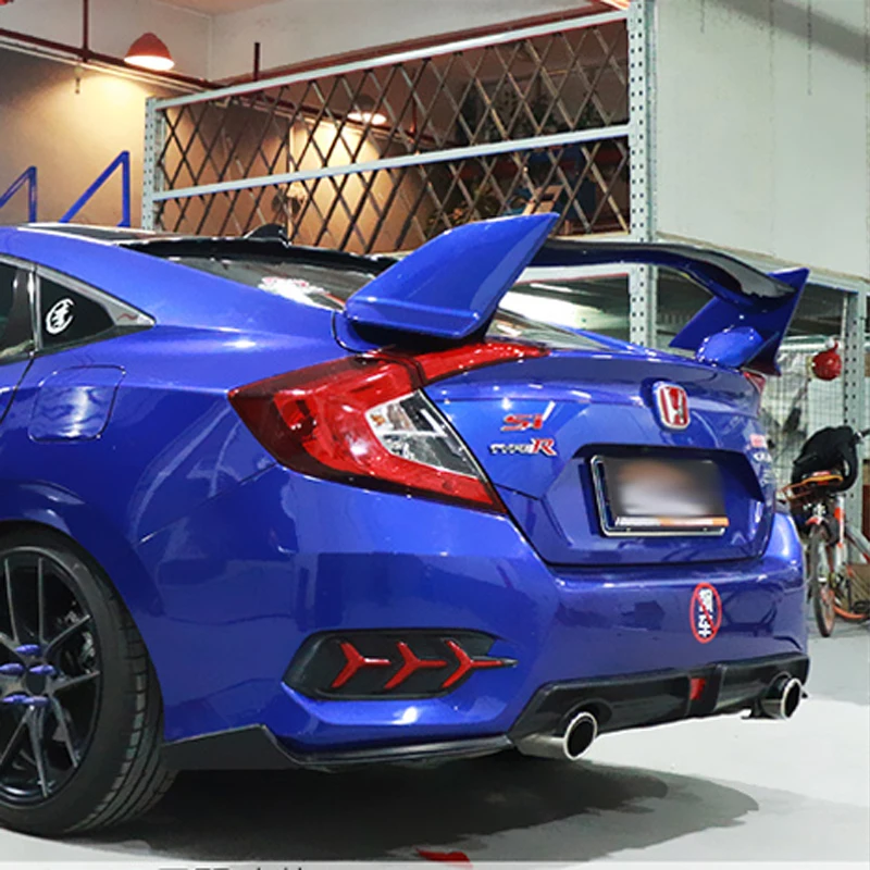 Alerón de techo RALLYE ABS rojo para Honda Civic 2016-2017