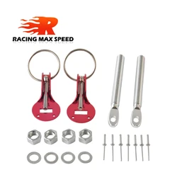 Envío Gratis, Kit de bloqueo de pasador de capó plateado de aleación de aluminio de todas las velocidades de carreras, pasadores de bloqueo de capó para Honda civic 1992
