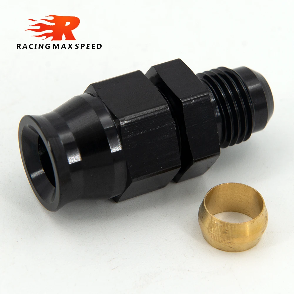Adaptador tubo combustible AN6 AN8 AN10 acampanado macho negro - imagen 2