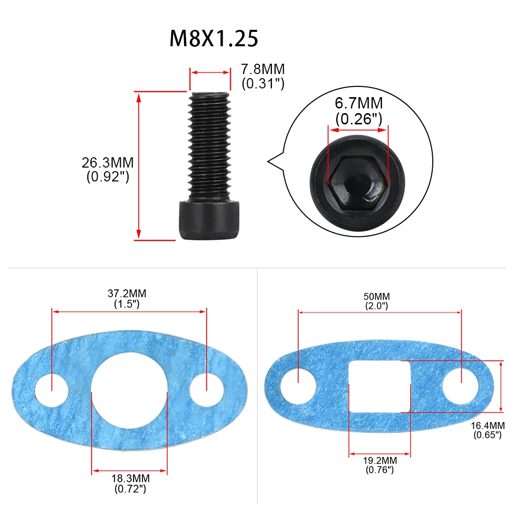 Adaptador NPT turbo con junta - kit brida entrada/salida - imagen 4