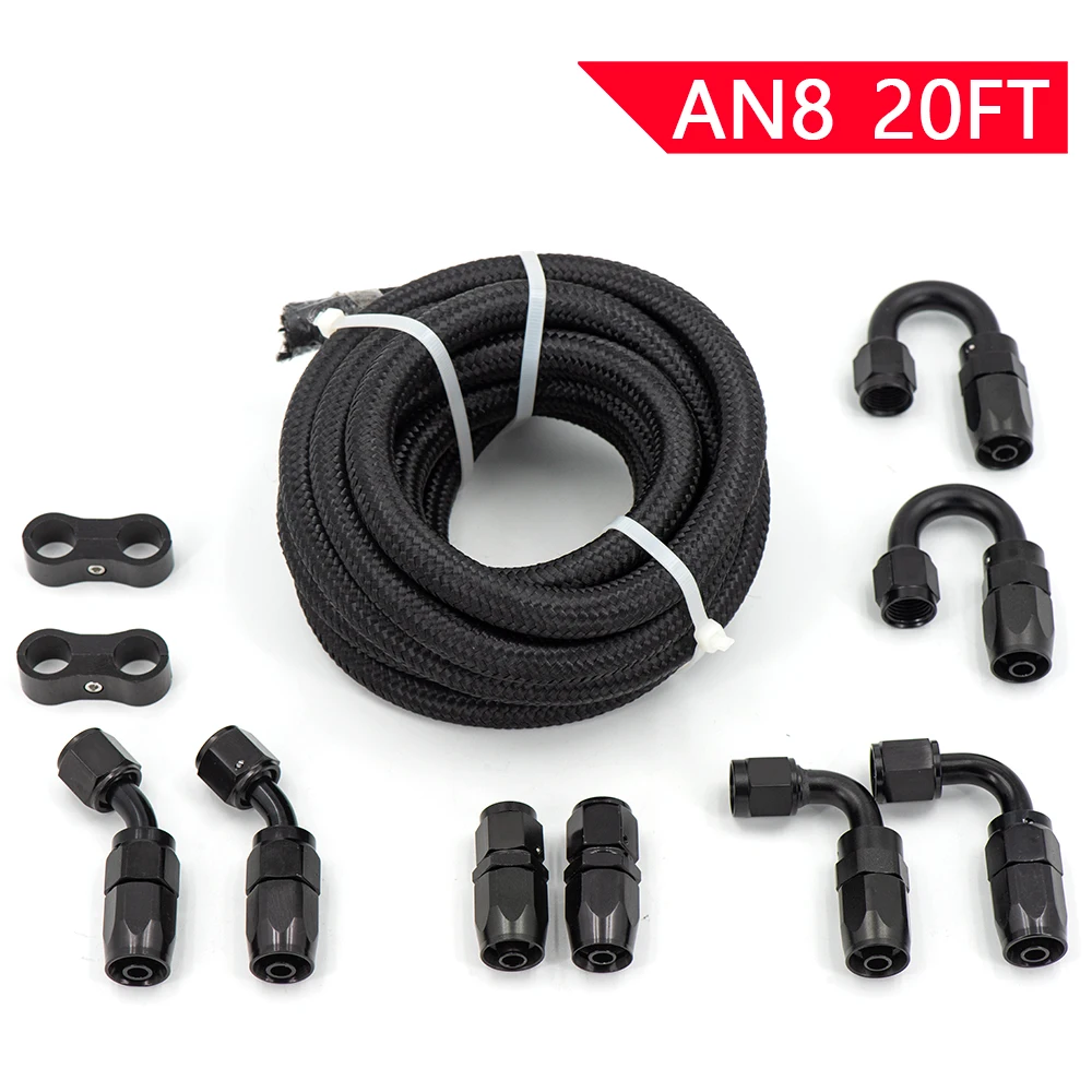 Kit mangueras AN8 combustible y aceite – 3 metros negro