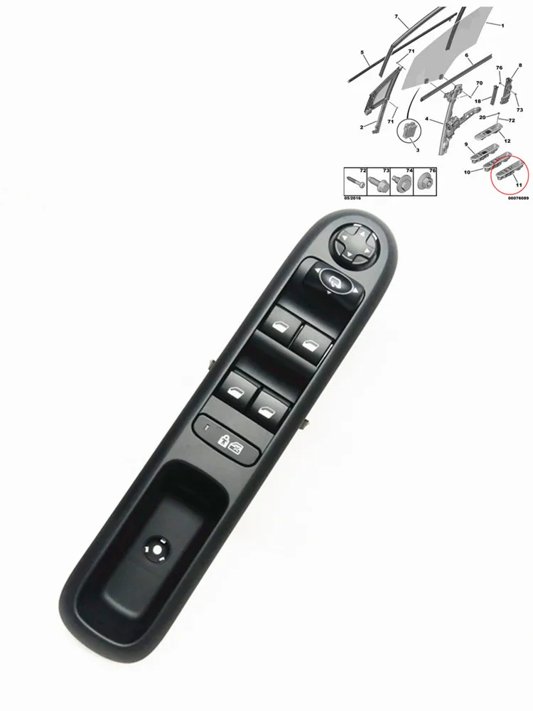 96650621ZD Interruptor regulador de ventana Peugeot 3008/5008