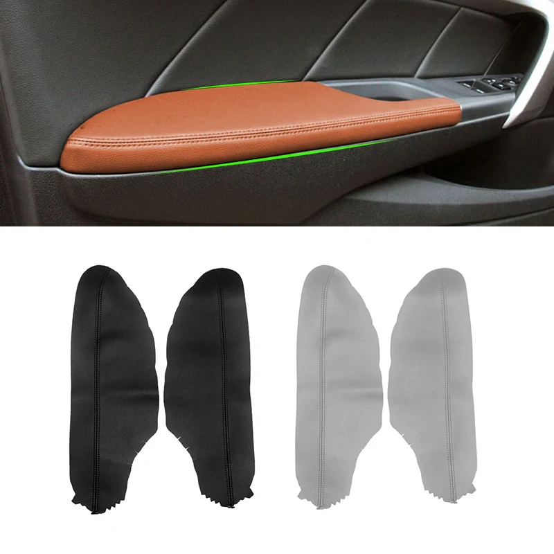 Cubierta de cuero suave para Reposabrazos de puerta de coche, embellecedor de Panel de reposabrazos para Honda Accord 8th Gen Coupe 2008-2012, 2 uds.