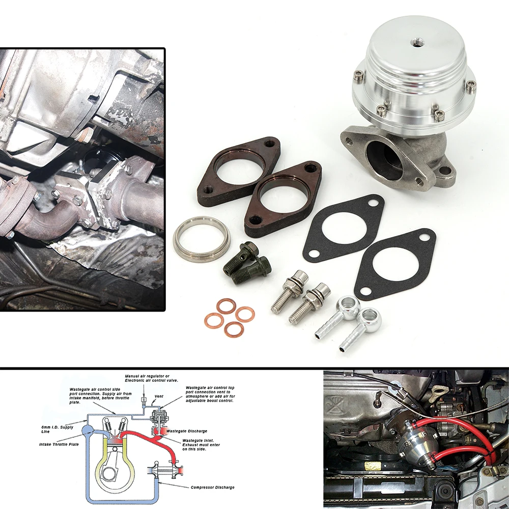 Wastegate externa universal de 38 mm con muelle de 14 PSI - imagen 3