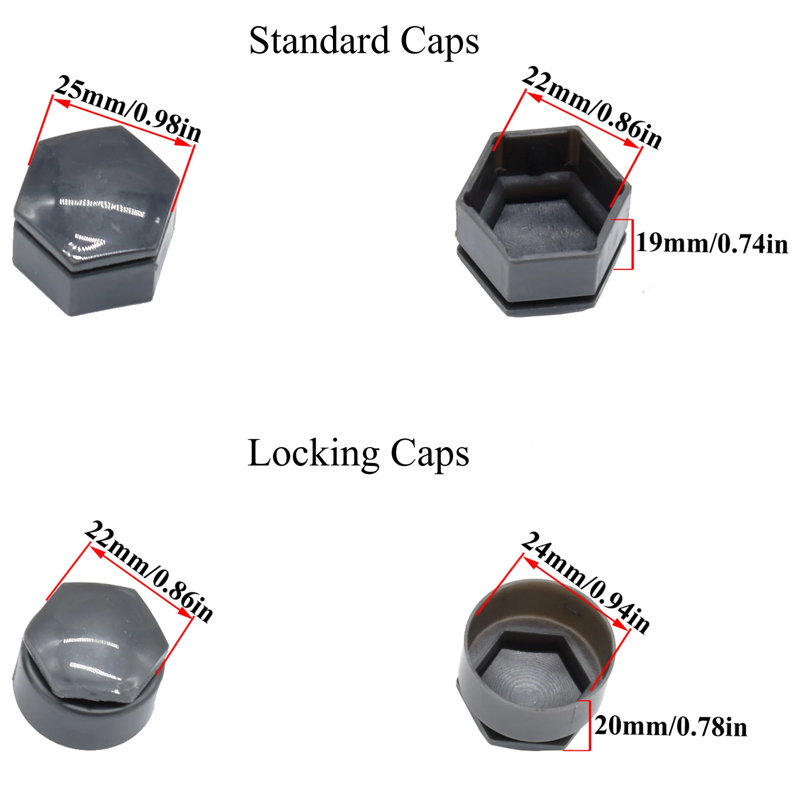 Tuerca de rueda gris con tapa y llave 22mm - Opel Insignia 2010-2017 - imagen 3