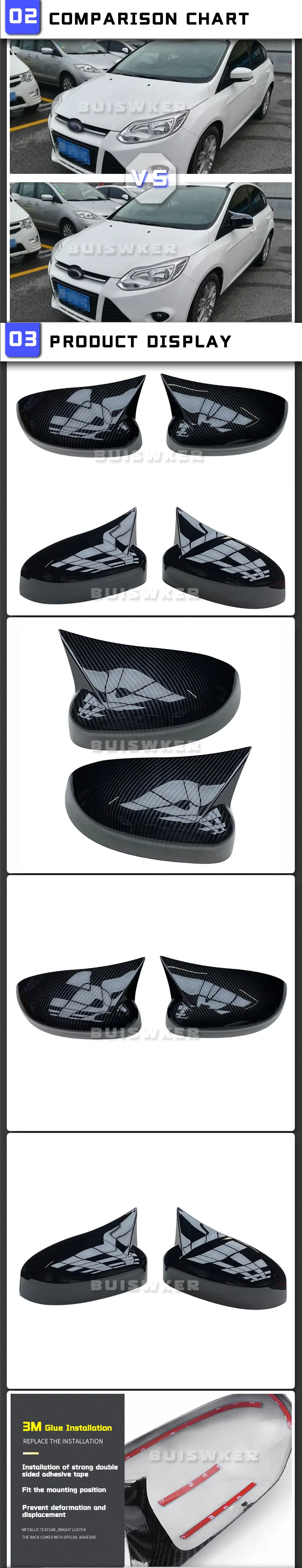 Detalle del diseño de las cubiertas de espejo retrovisor
