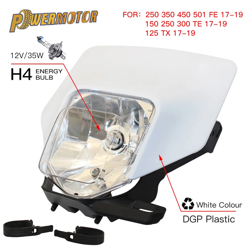 Placa de faro delantero PowerMotor con protección transparente