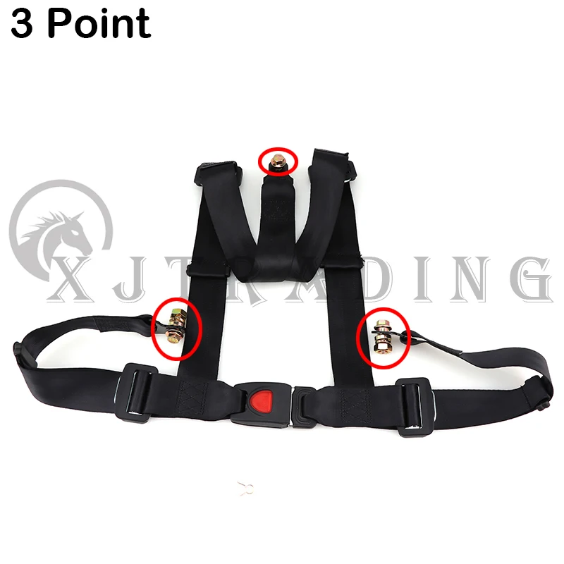 Arnés de cinturón de seguridad de tres puntos para kart y ATV