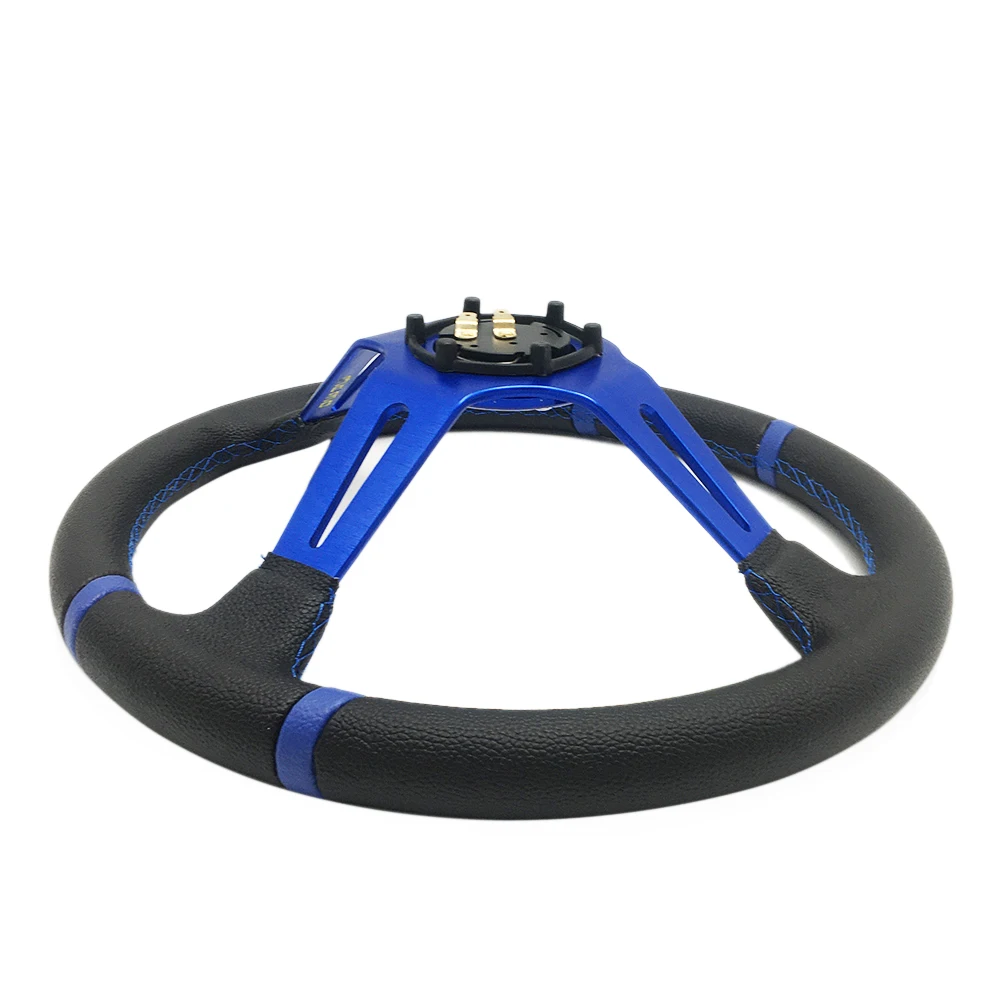 Volante sport Spceddy MCX cuero PVC radios rojos universal - imagen 5