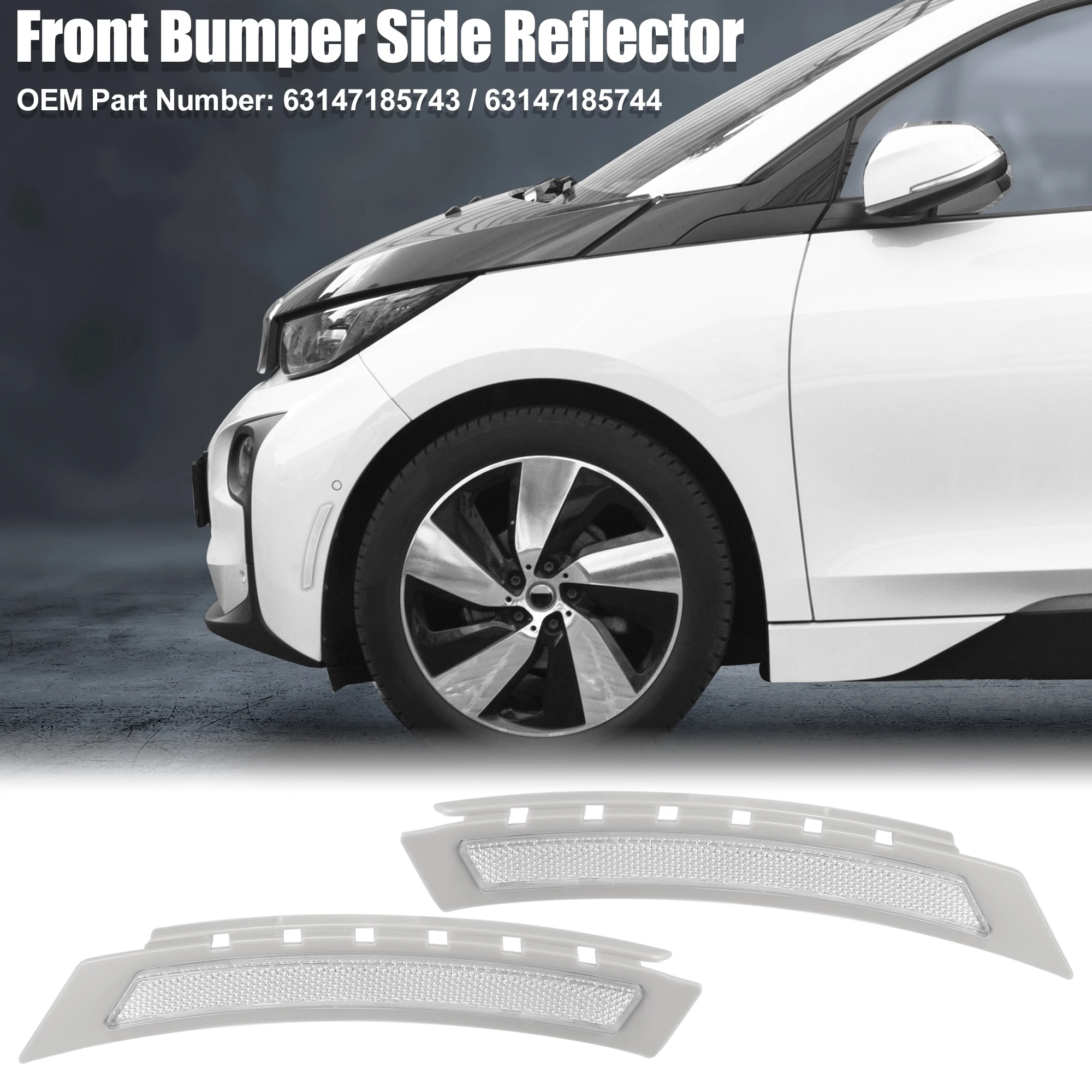 X Autohaux-Reflector de parachoques delantero, marcador de guardabarros lateral, luz, 63147185744, 63147185743, para BMW serie 5, E60, LCI, 2008-2010, 1 par - imagen 3