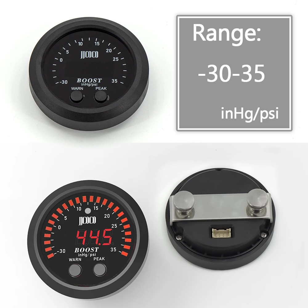Manómetro de turbo y vacío Serie S 52 mm con LED rojo - imagen 4