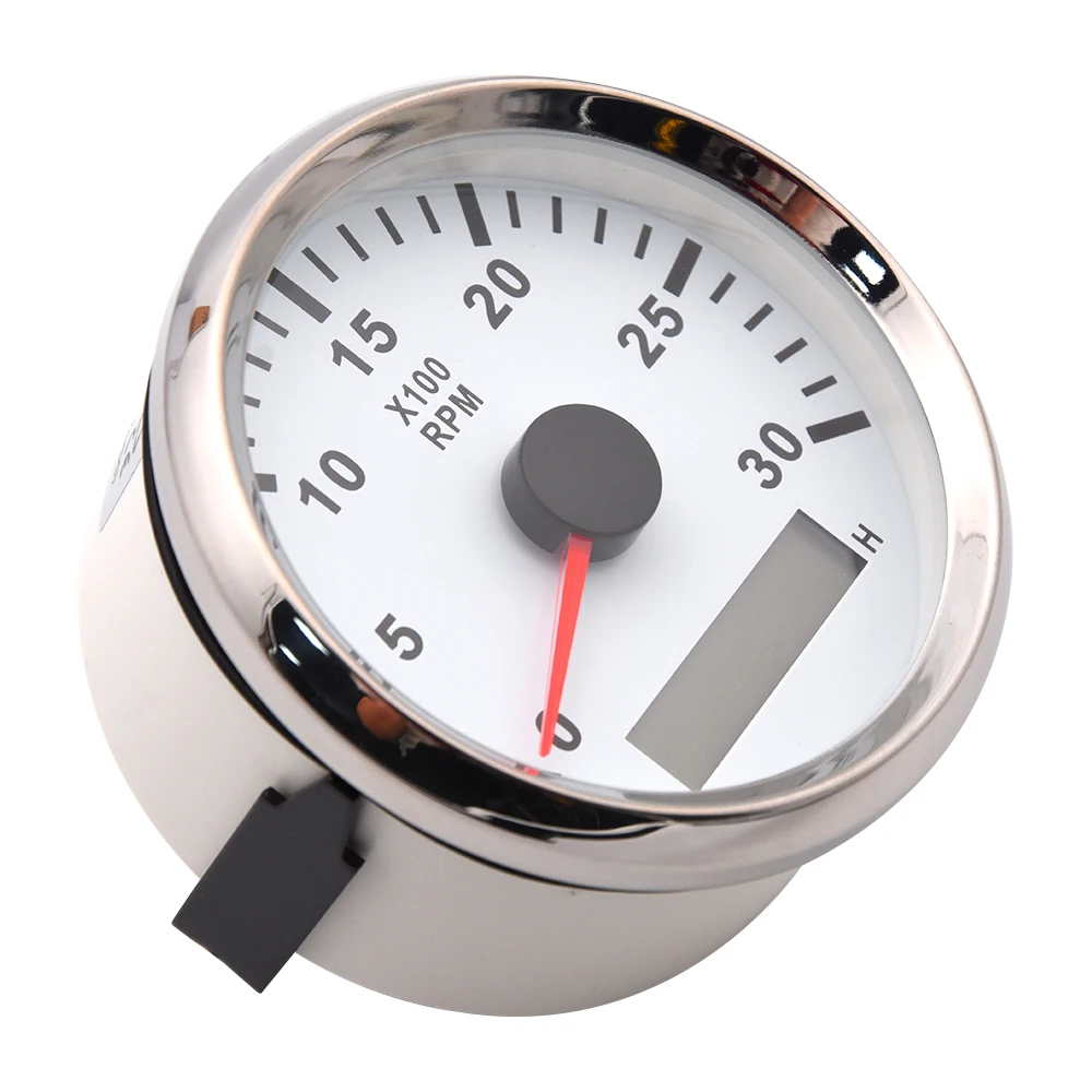 Tacómetro marinizado 12-24V con contador de horas y 85mm 0-3000 RPM - imagen 2