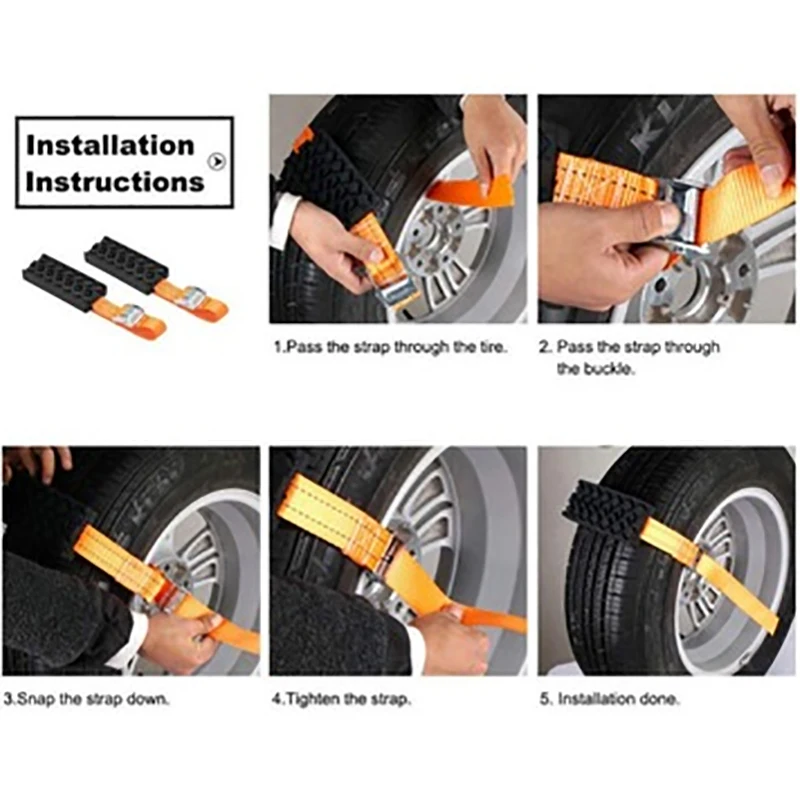 Cadenas de nieve de emergencia PU para coche - imagen 2