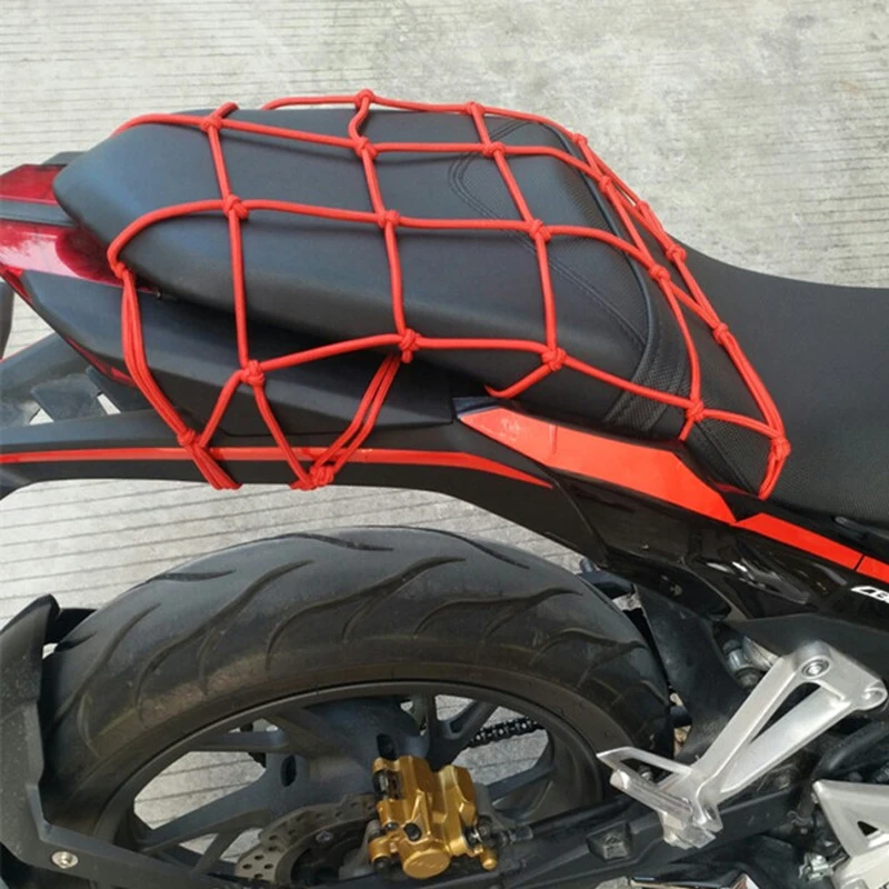 Red elástica para depósito de moto con bolsa y cuerda sujeción
