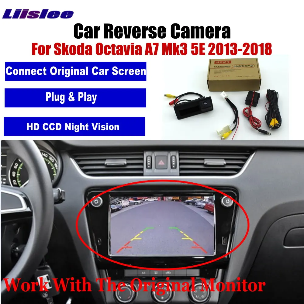 Adaptador cámara visión trasera RCA HD para Skoda Octavia A7