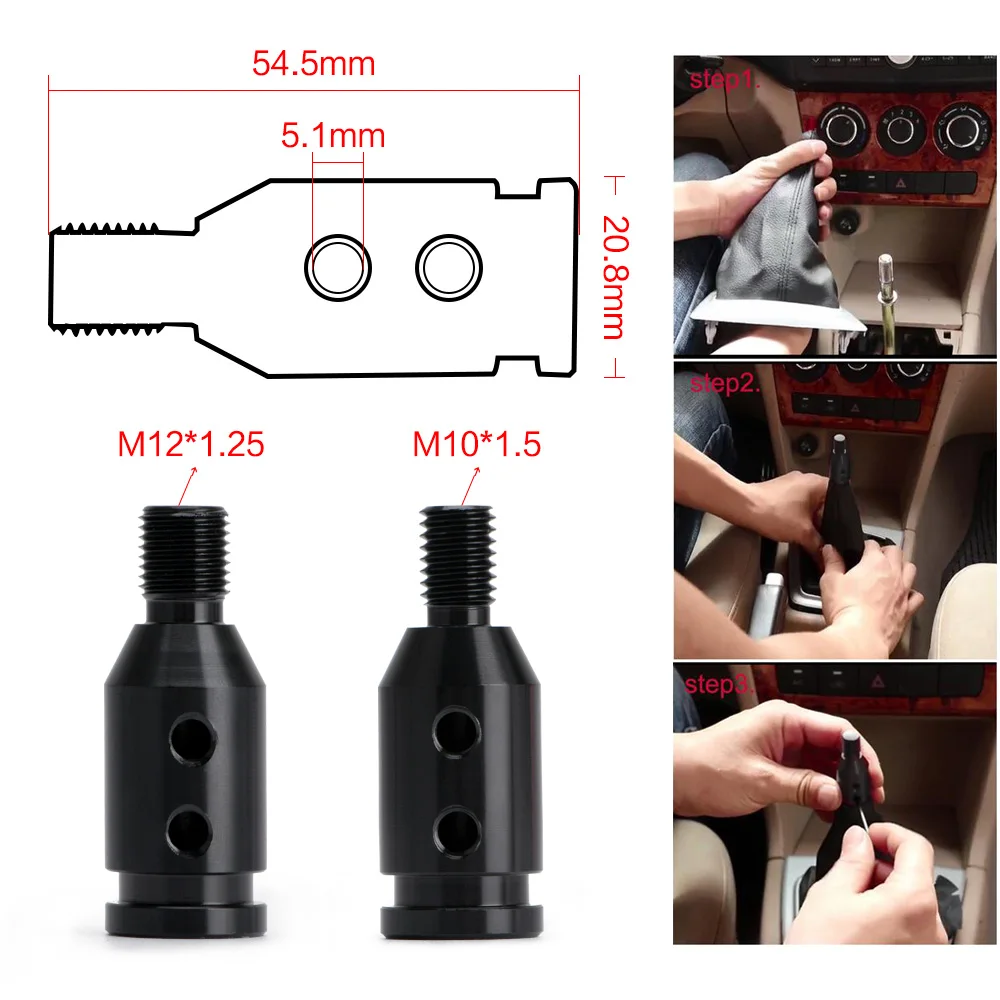 PQY-SBA01 Adaptador de pomo de cambio para roscas M10x1.5 y M12x1.25 - imagen 3