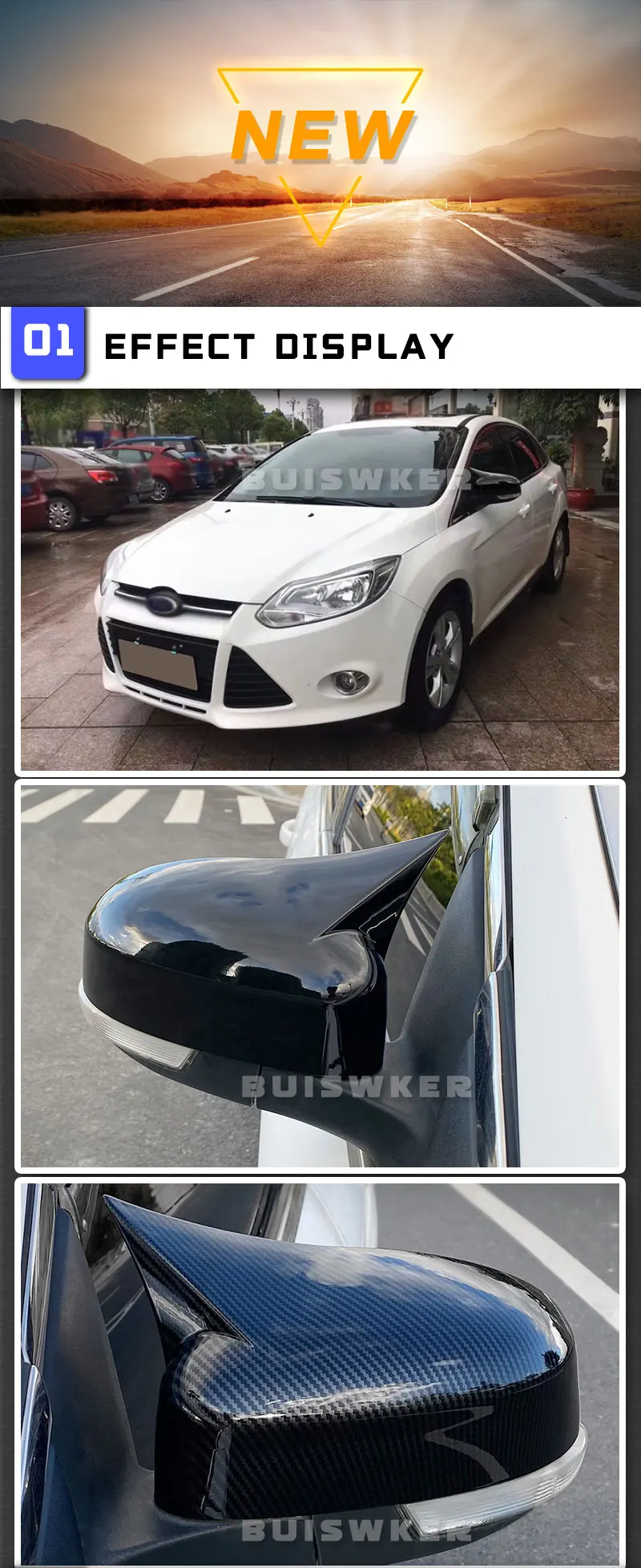 Tapas de espejo lateral phirikes para Ford Focus y Mondeo