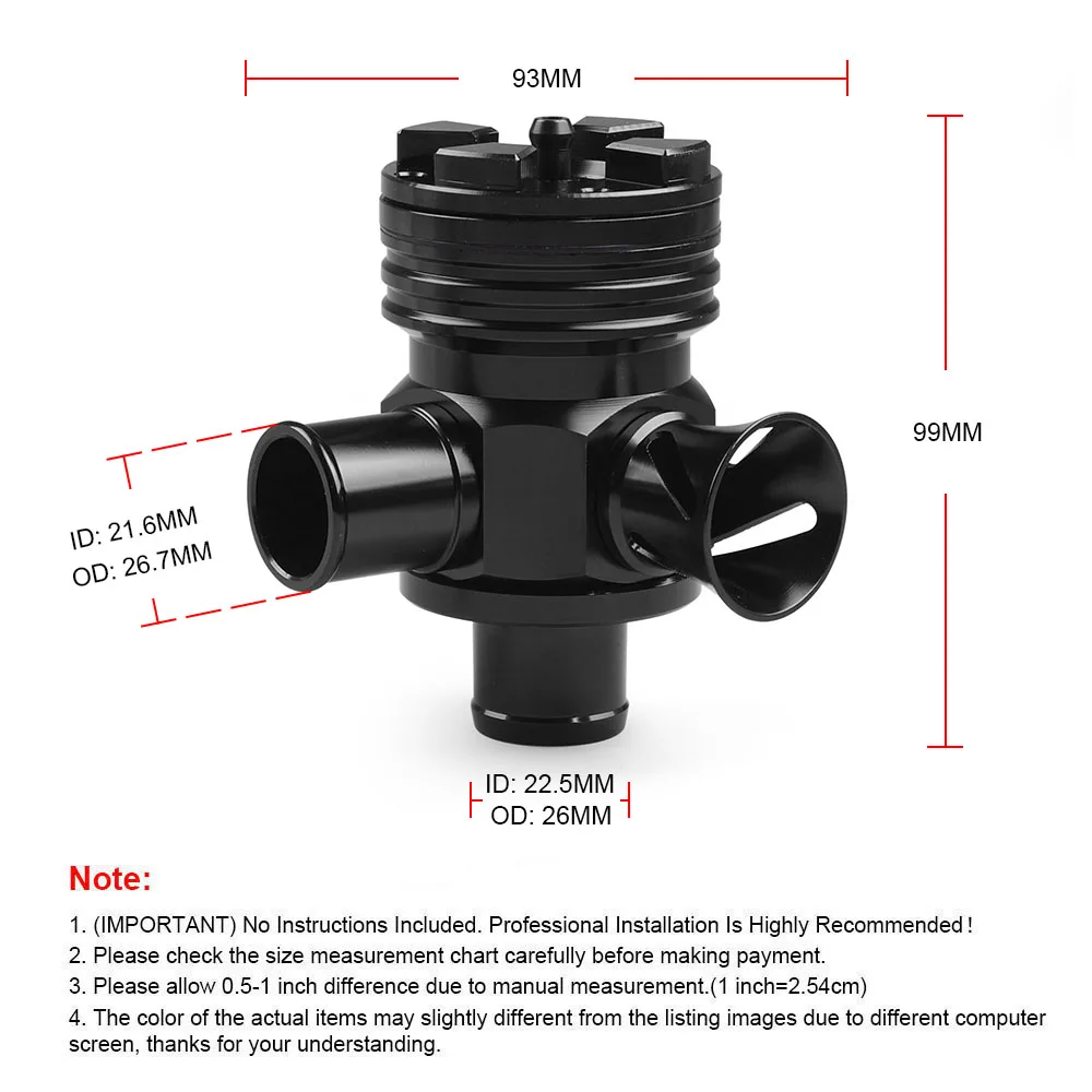 Válvula de soplado BOV para Volkswagen, VW Golf GTi, Audi Beetle Jetta A3 A4 A6 TT 1,8 T 2,7 T sin logotipo TT101250 - imagen 4