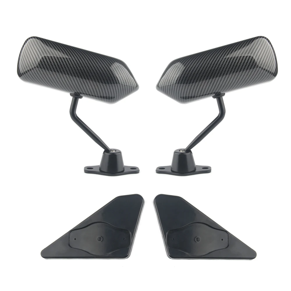 Espejo retrovisor universal estilo F1 fibra de carbono azul - imagen 4