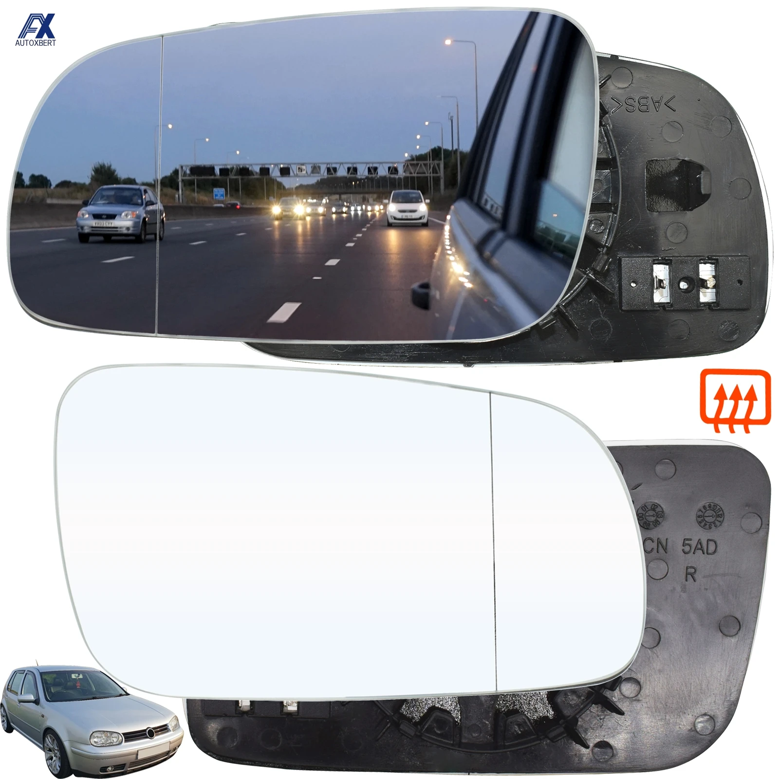 Para Vw Jetta Golf Mk4 4 para Passat B5 Seat Sharan 1999 - 2004 espejo retrovisor izquierdo/derecho vidrio calentador Clip Exterior