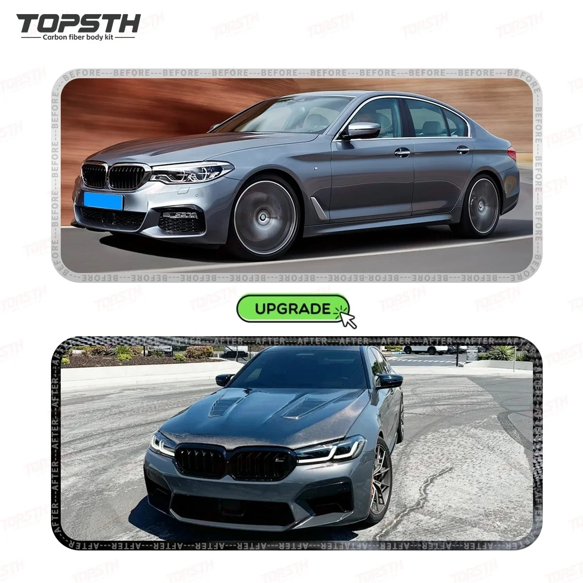 Capó de fibra de carbono estilo V para BMW 5 Series G30 F90 M5