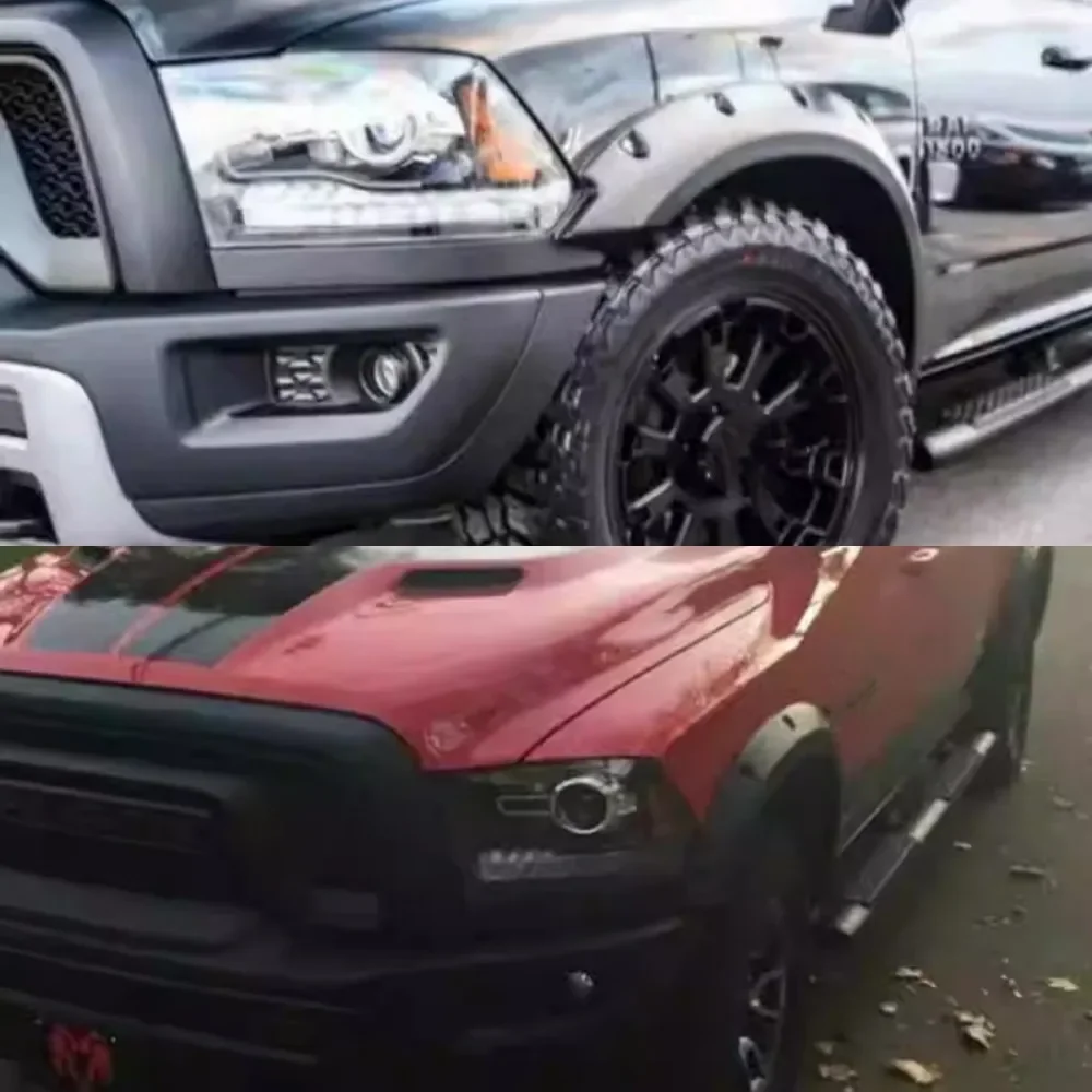 Guardabarros de coche, Protector de cejas de rueda de arco, pegatina de guardabarros para Dodge RAM 1500 2012-2018 - imagen 5