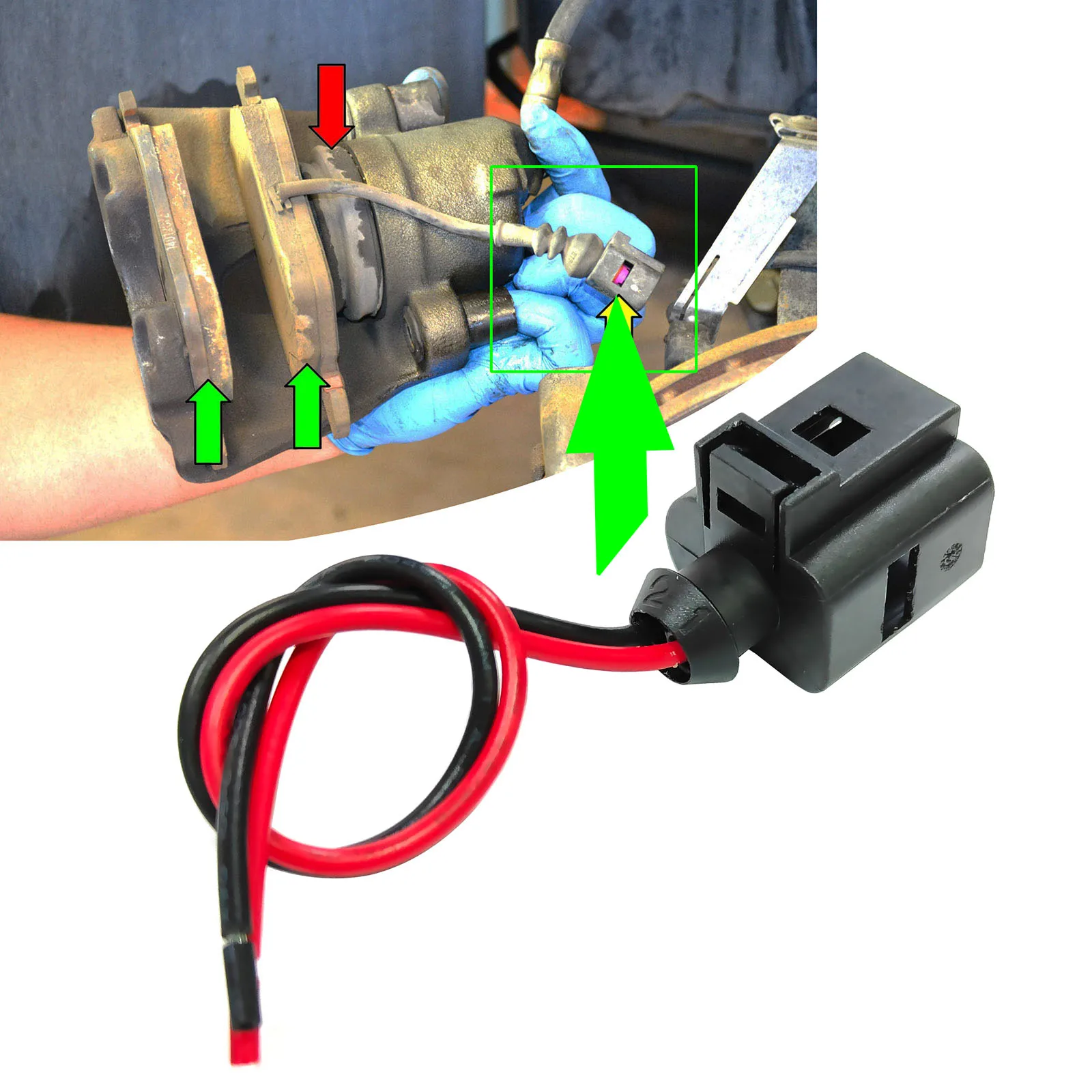 Conector sensor desgaste pastillas freno precableado Audi 1J0973702 - imagen 5