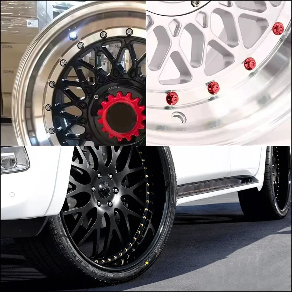 Remaches decorativos de plástico cromado para ruedas de coche