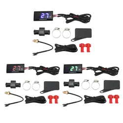 Termometro digital LCD para motocicleta 12V con sensor de agua 16 mm