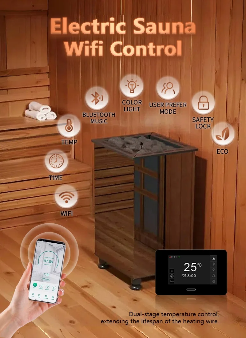 STEPON Estufa de sauna con control WiFi APP 4.5KW-18KW - imagen 2
