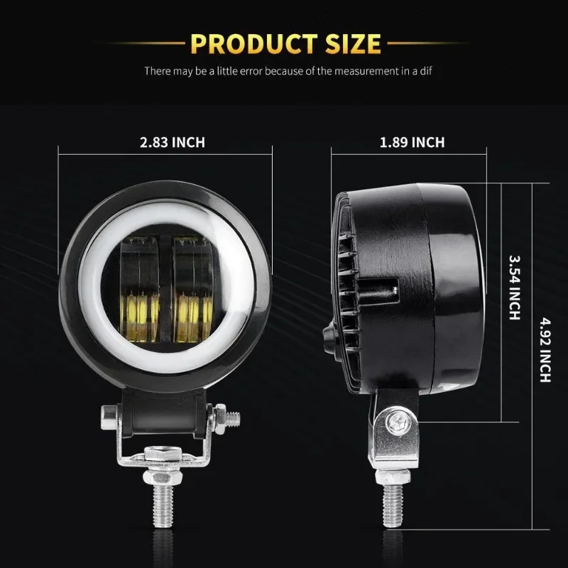 GoodLED Faros antiniebla LED con aro Angel Eyes