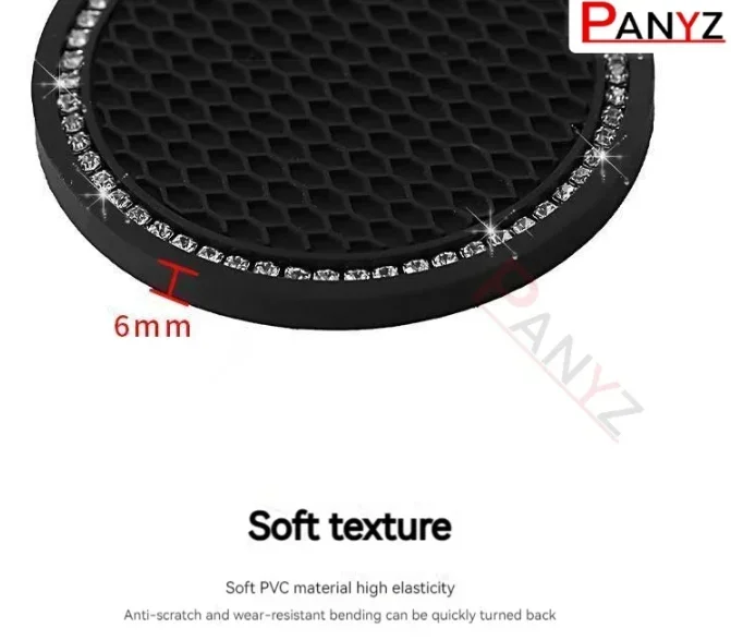Posavasos antideslizante strass – Accesorio interior coche - imagen 2