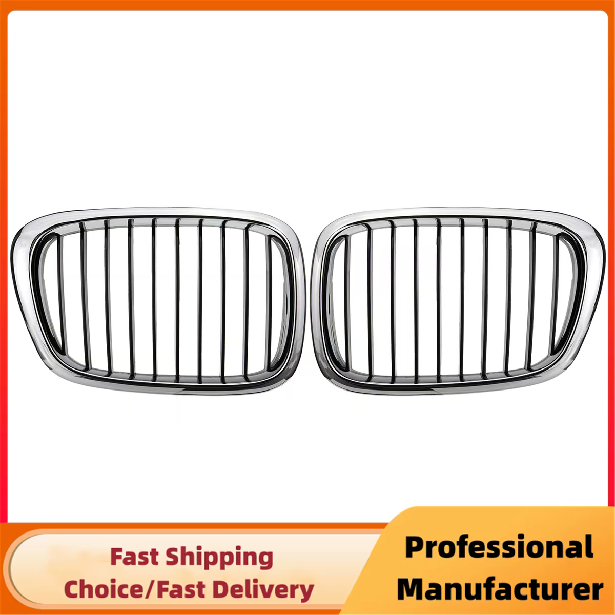 Parrilla doble riñón negra y cromada – BMW Serie 5 E39 - imagen 2