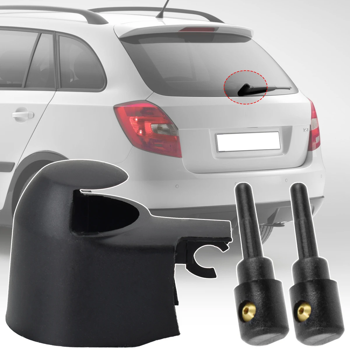 Boquilla lavaparabrisas trasera para Skoda Fabia y Roomster 5J