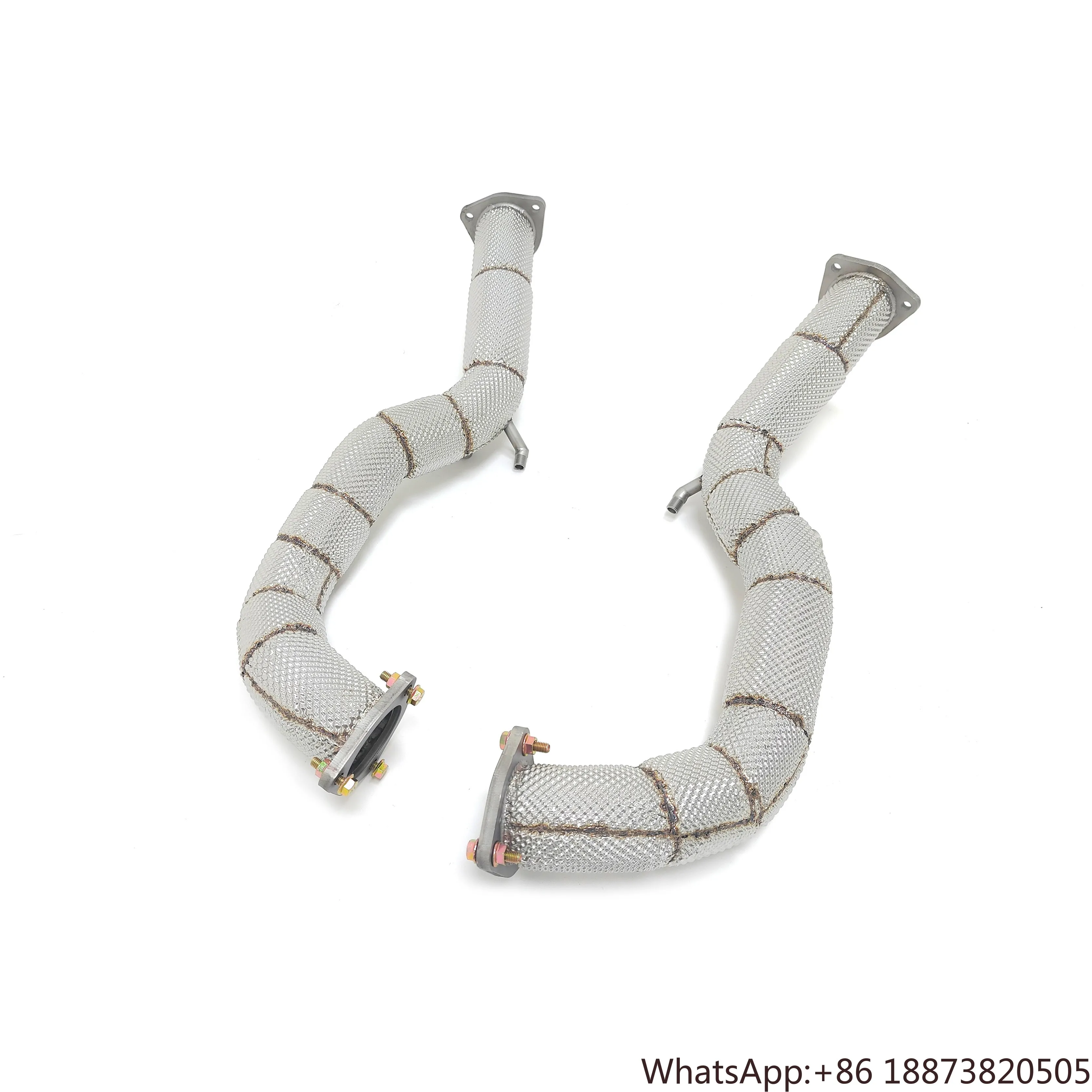 Tubo de bajada de coche de carreras ODM para Porsche 718 Cayman GT4 RS 4.0L con sistema de escape de protección térmica