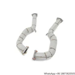 Tubo de bajada de coche de carreras ODM para Porsche 718 Cayman GT4 RS 4.0L con sistema de escape de protección térmica