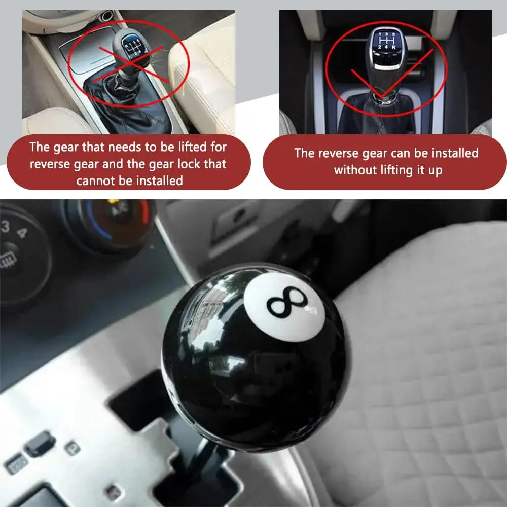 Perilla de cambio billar negro acrílica universal para coches manuales - imagen 3