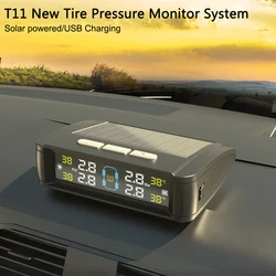 TPMS solar/USB para coche con monitor de presión y temperatura