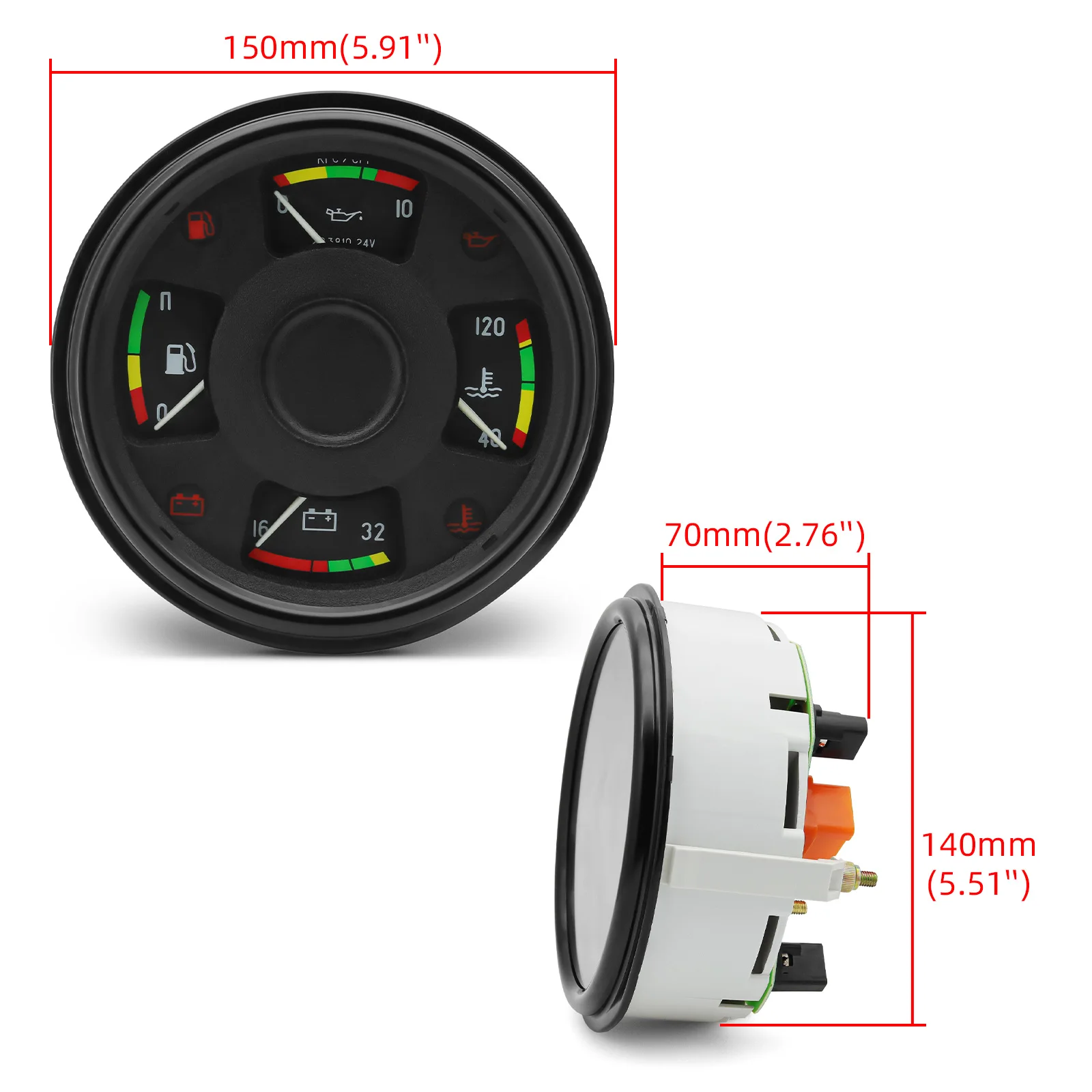 Medidor temperatura agua y presión aceite multifunción para coche - imagen 2