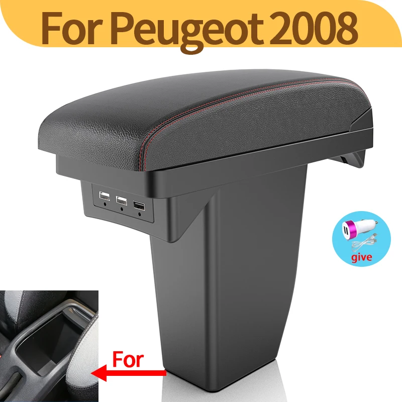 Reposabrazos central con compartimento y USB para Peugeot 2008