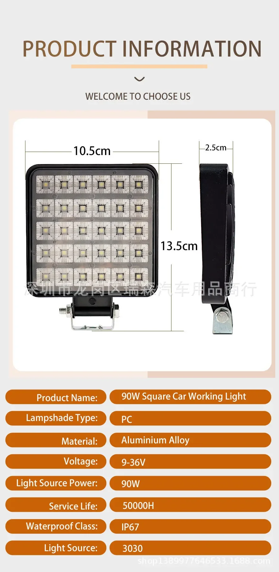 Luz auxiliar LED para maquinaria