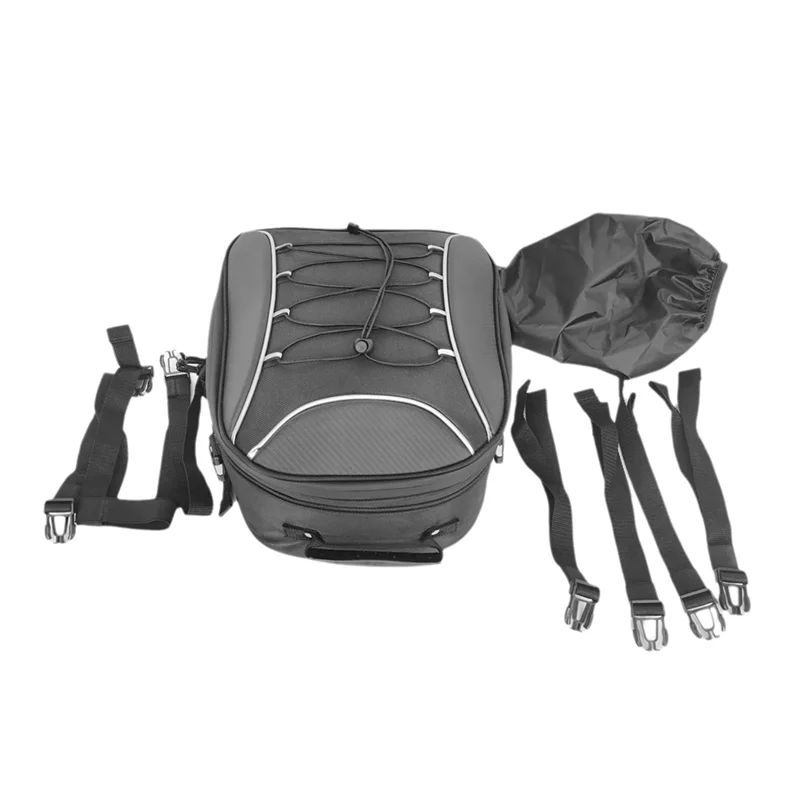 Mochila de moto expandible para asiento trasero y casco