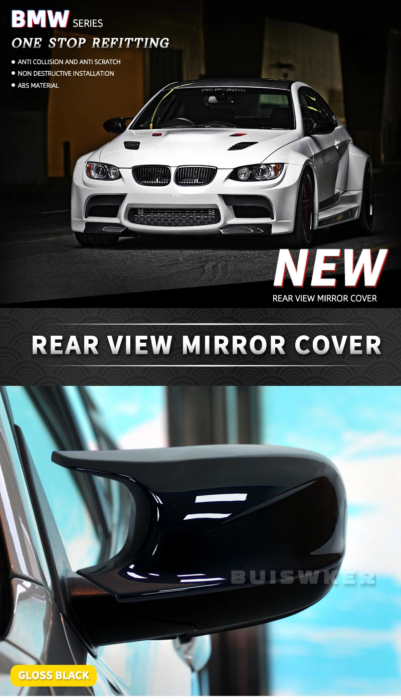 Carcasa de fibra de carbono vista para espejo lateral BMW
