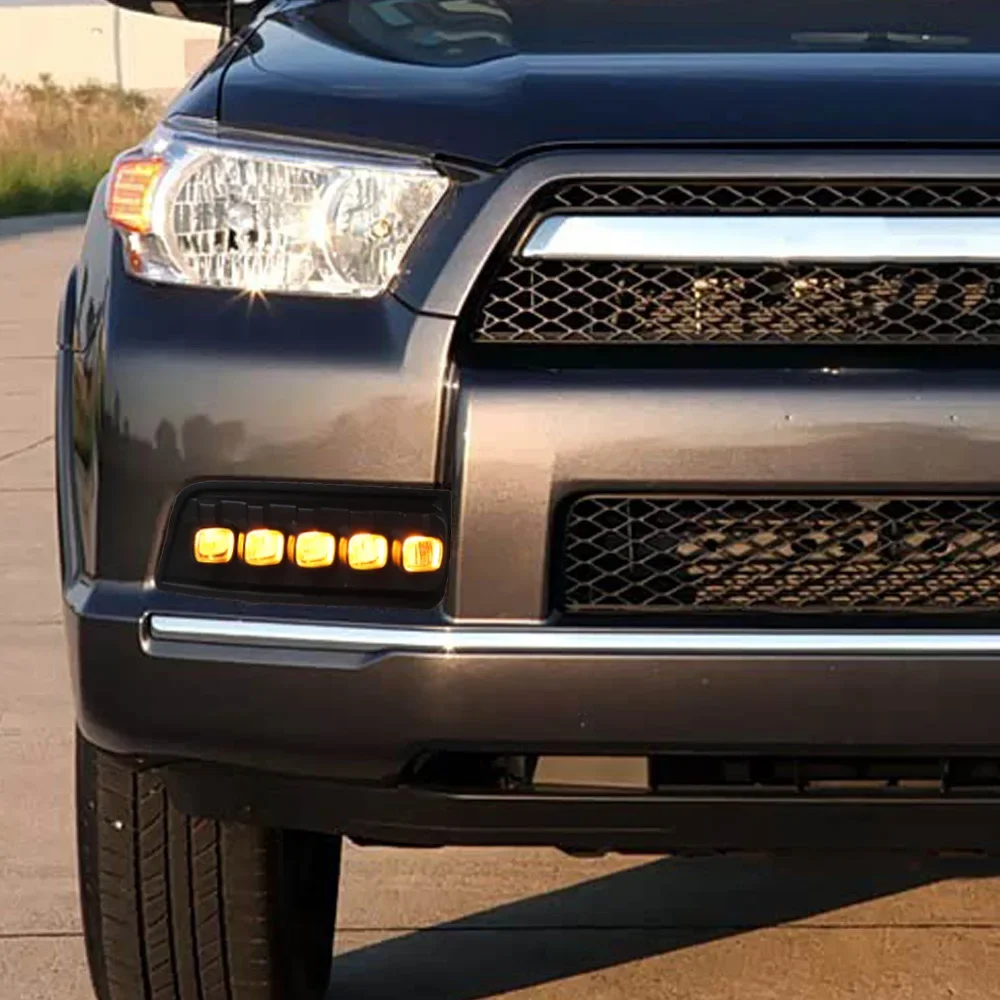 Para Toyota 4Runner 2010-2013 conjunto de lámpara antiniebla delantera actualización efecto de arranque dinámico luz de circulación diurna accesorios de herramientas de coche - imagen 4