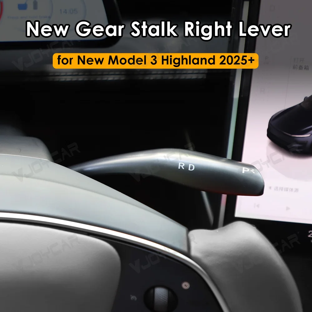 Palanca de cambios giratoria Vjoycar instalada en Tesla Model 3 Highland