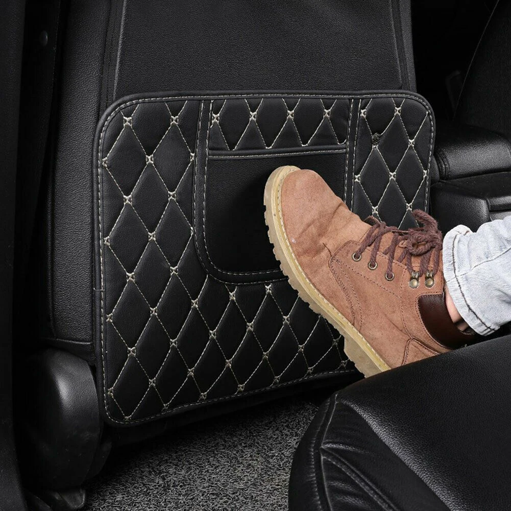 Funda asientos traseros de cuero PU negra impermeable para coche