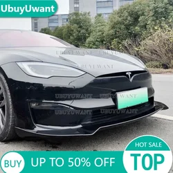 Splitter delantero ABS para Tesla Model S 2022-2024, negro mate o brillo